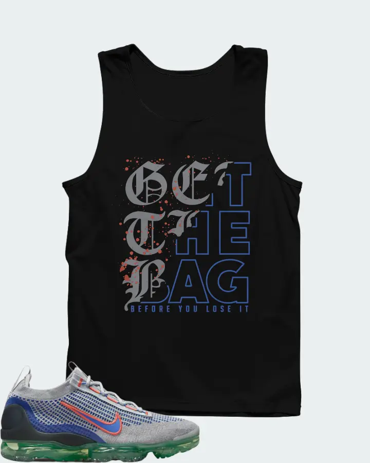 Nike Air VaporMax 2021 Flyknit Wolf Grey Medium Blue Matching Tank Top
