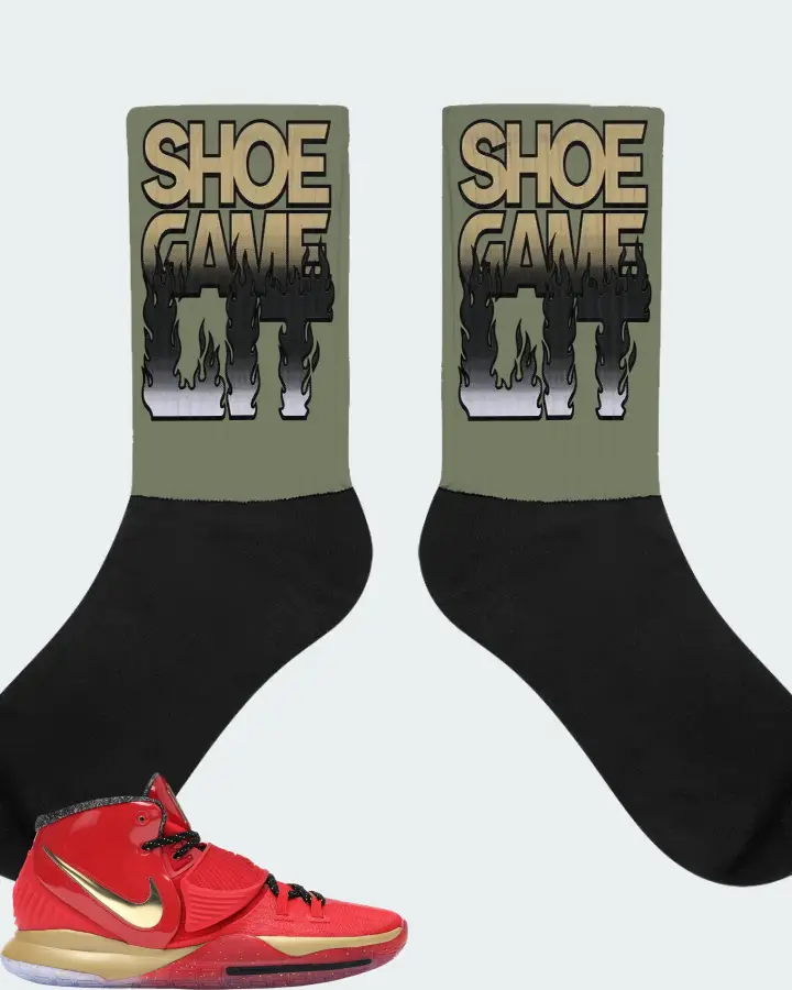 Nike Kyrie 6 Sneaker Matching Olive Socks - Shoe Game Lit Refreshed
