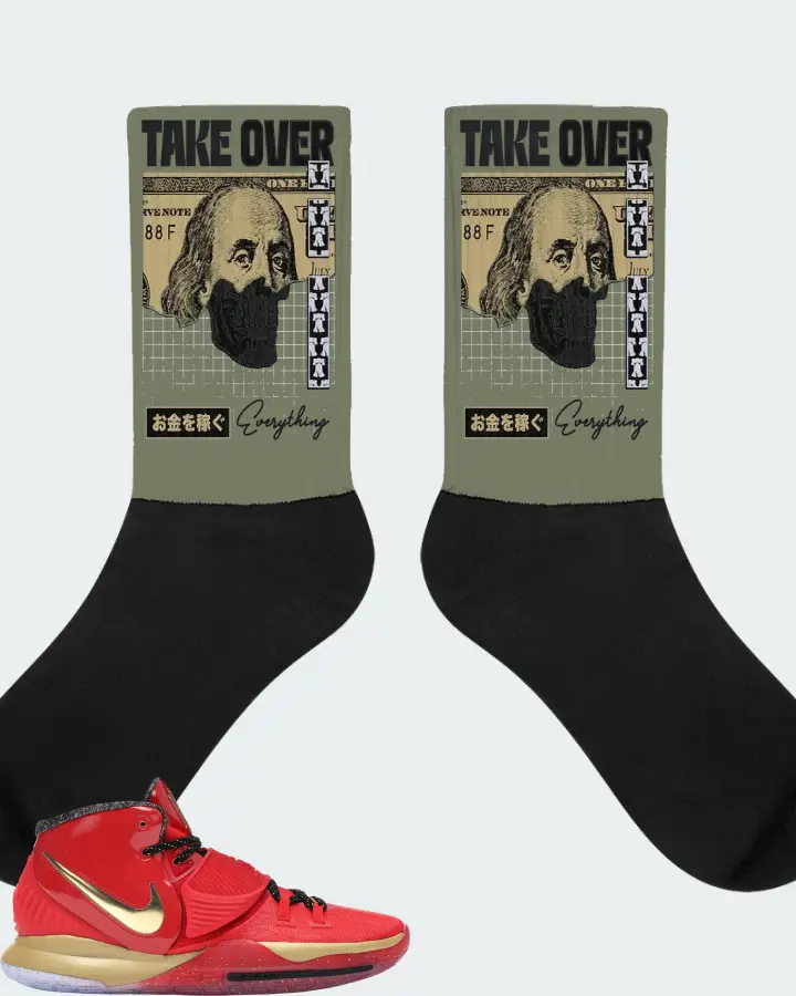 Nike Kyrie 6 Sneaker Matching Olive Socks - Take Over