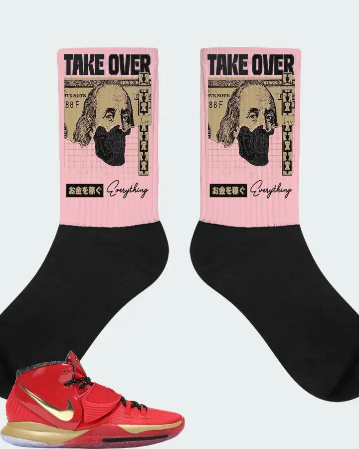 Nike Kyrie 6 Sneaker Matching Pink Socks - Take Over
