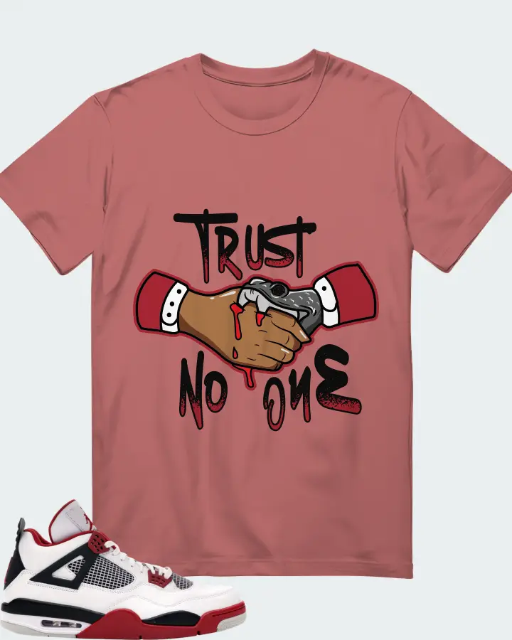 Jordan 4 Retro Sneaker Matching Mauve T-Shirt - Trust No One