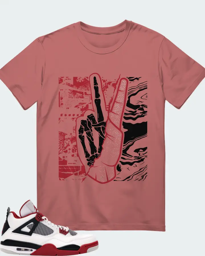 Jordan 4 Retro Sneaker Matching Mauve T-Shirt - Peace of mind