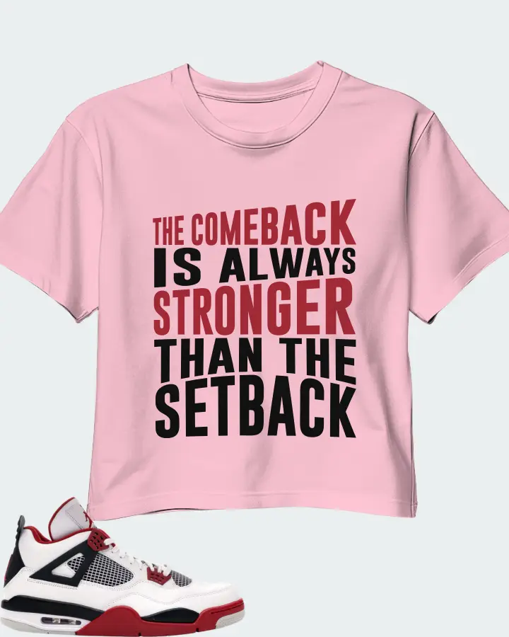 Jordan 4 Retro Sneaker Matching Pink Crop Top - The Comeback