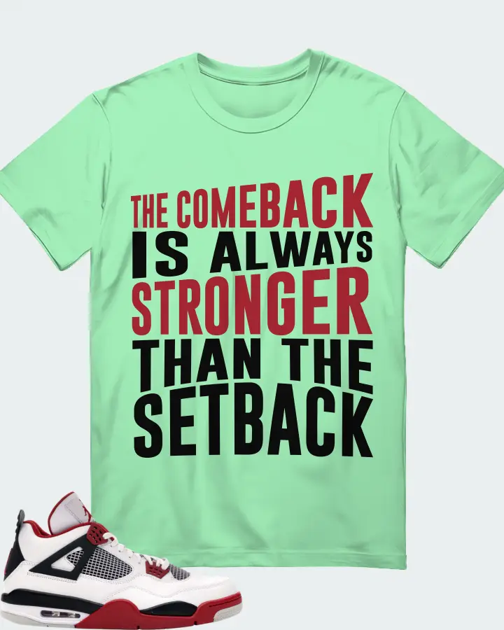 Jordan 4 Retro Sneaker Matching Fresh Mint T-Shirt - The Comeback