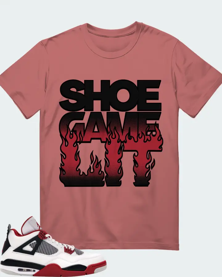 Jordan 4 Retro Sneaker Matching Mauve T-Shirt - Shoe Game Lit Refreshed