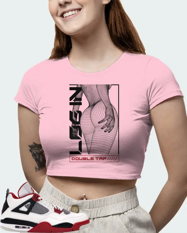 Jordan 4 Retro Sneaker Matching Pink Crop Top (LOGIN) - View 6