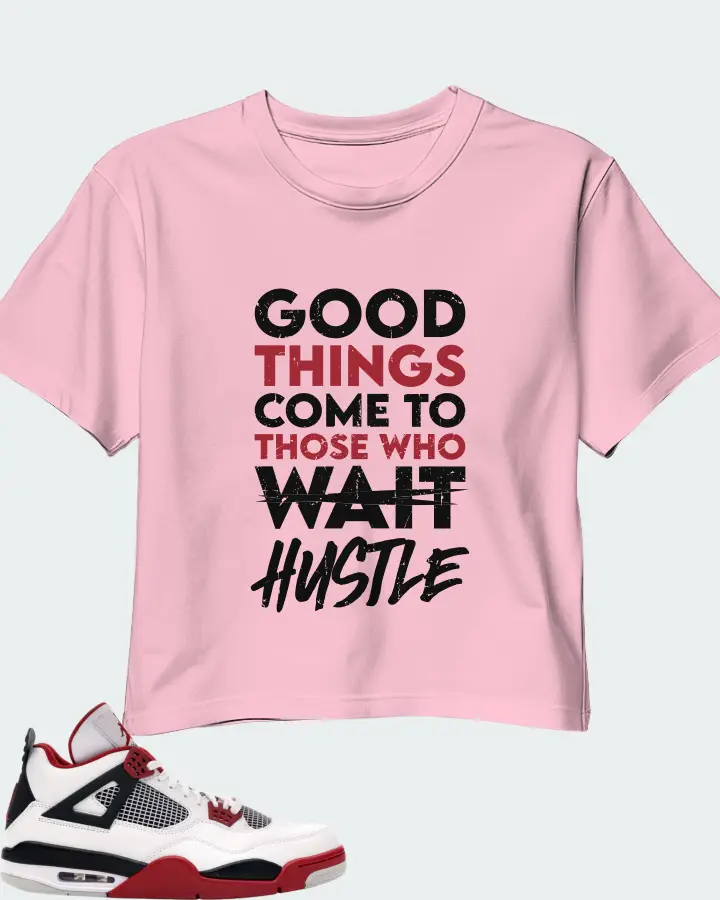 Jordan 4 Retro Sneaker Matching Pink Crop Top - Good Things Come