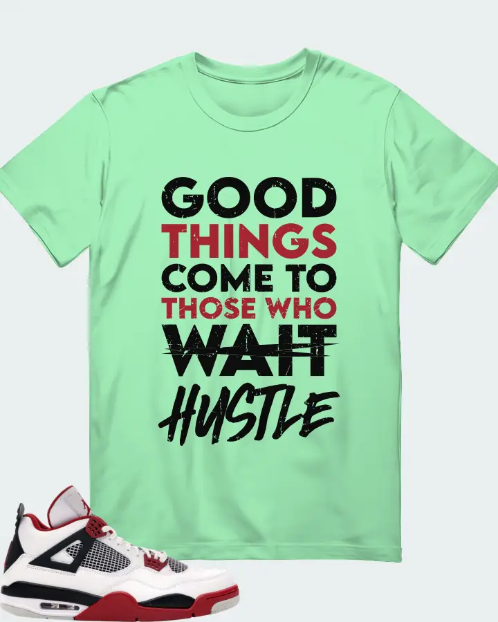 Jordan 4 Retro Sneaker Matching Fresh Mint T-Shirt - Good Things Come