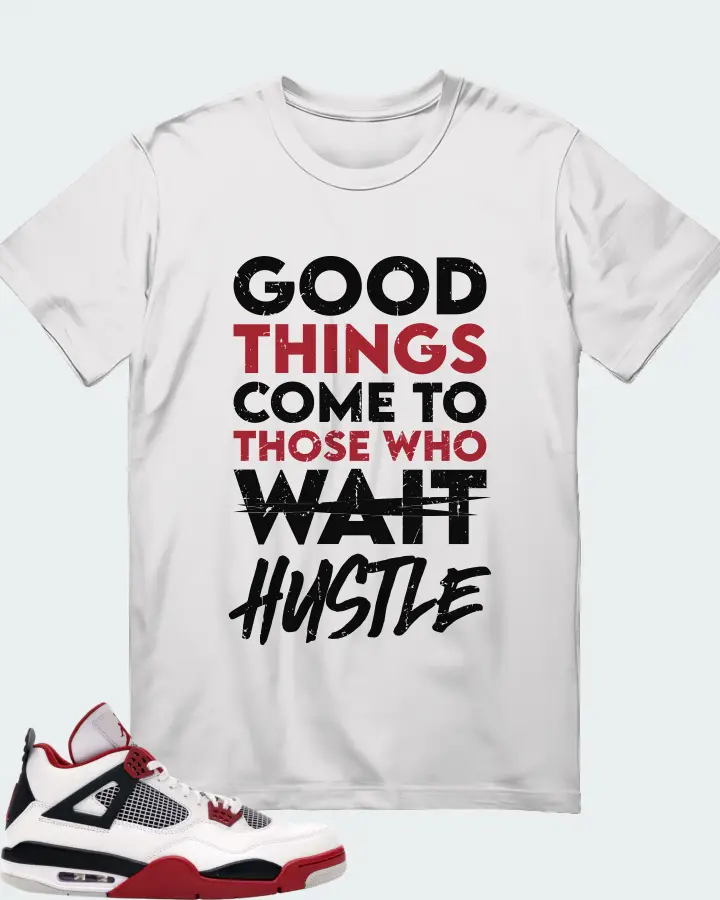 Jordan 4 Retro Sneaker Matching White T-Shirt - Good Things Come