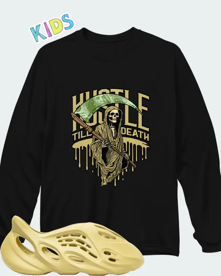 Yeezy Foam Runner Sulfur Matching Kid's Long Sleeve T-Shirt