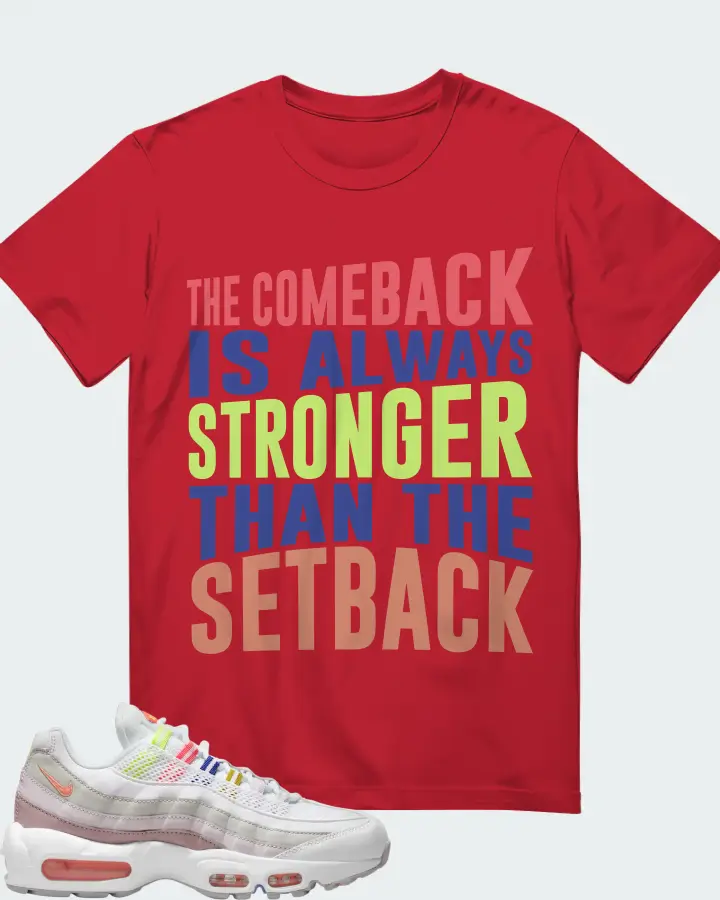 Nike Air Max 95 White Multi (Women's) Sneaker Matching Red T-Shirt - The Comeback