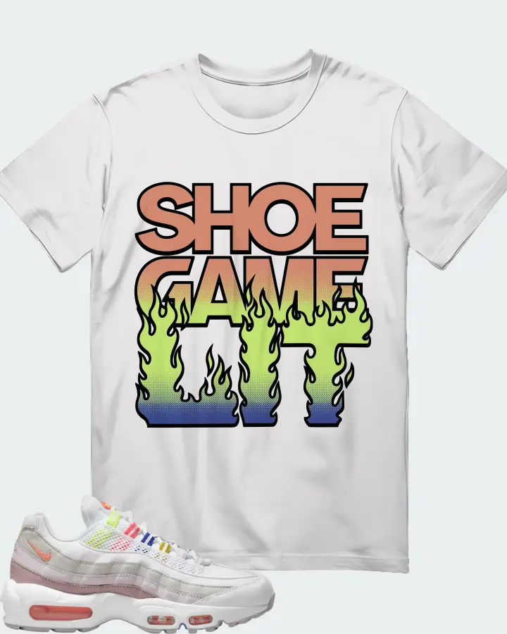 Nike Air Max 95 White Multi (Women's) Sneaker Matching White T-Shirt - Shoe Game Lit Refreshed