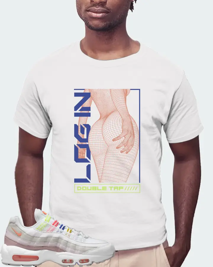 Nike Air Max 95 White Multi (Women's) Sneaker Matching White T-Shirt (LOGIN) - View 4