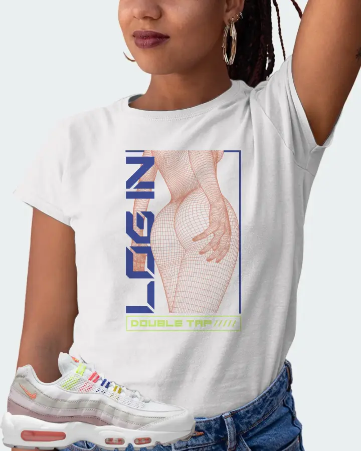 Nike Air Max 95 White Multi (Women's) Sneaker Matching White T-Shirt (LOGIN) - View 5