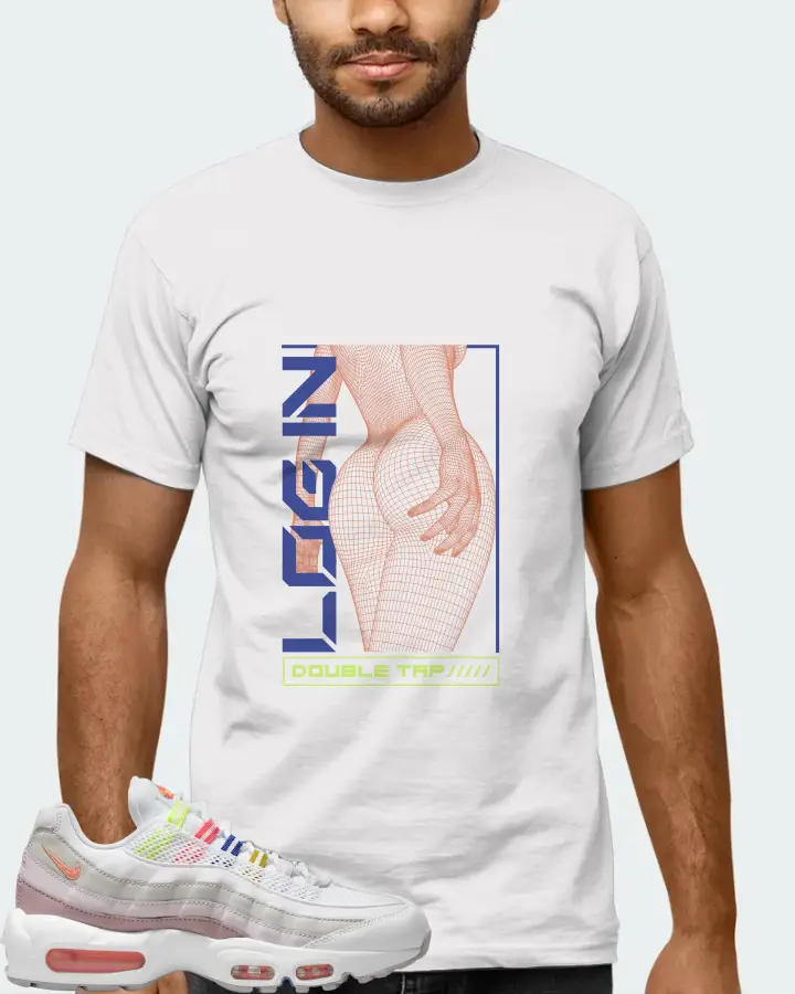 Nike Air Max 95 White Multi (Women's) Sneaker Matching White T-Shirt (LOGIN) - View 6
