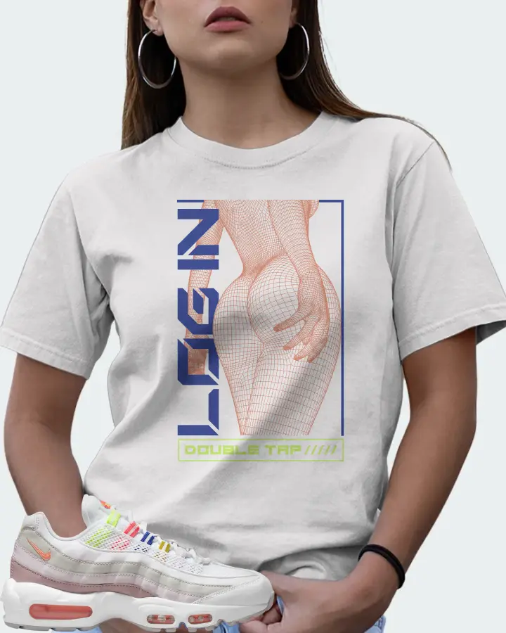 Nike Air Max 95 White Multi (Women's) Sneaker Matching White T-Shirt (LOGIN) - View 7