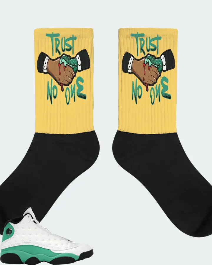 Jordan 13 Retro Sneaker Matching Yellow Socks - Trust No One