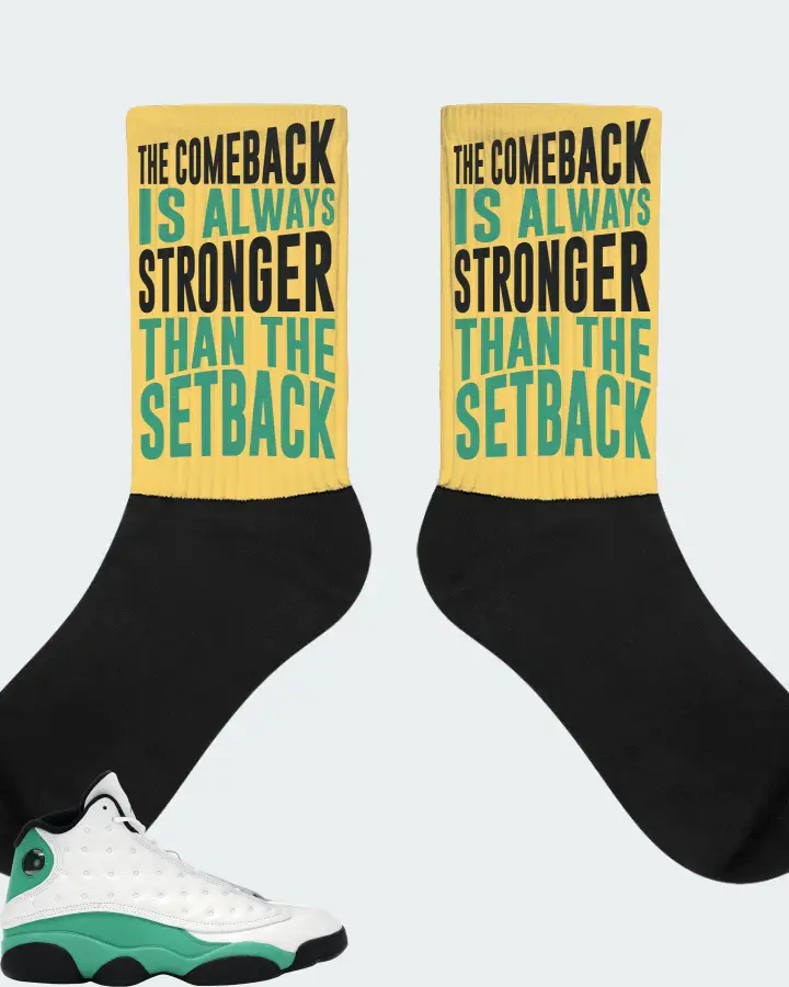 Jordan 13 Retro Sneaker Matching Yellow Socks - The Comeback