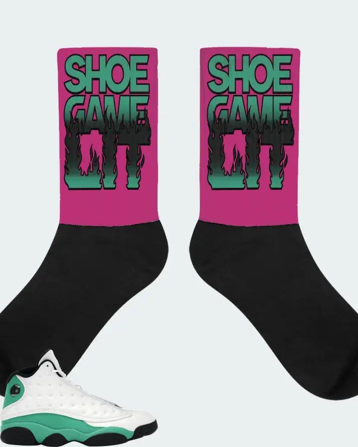 Jordan 13 Retro Sneaker Matching Berry Socks - Shoe Game Lit Refreshed