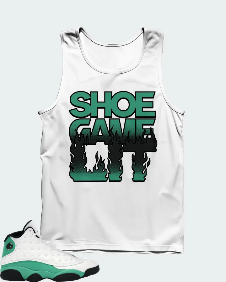 Jordan 13 Retro Sneaker Matching White Tank Top - Shoe Game Lit Refreshed