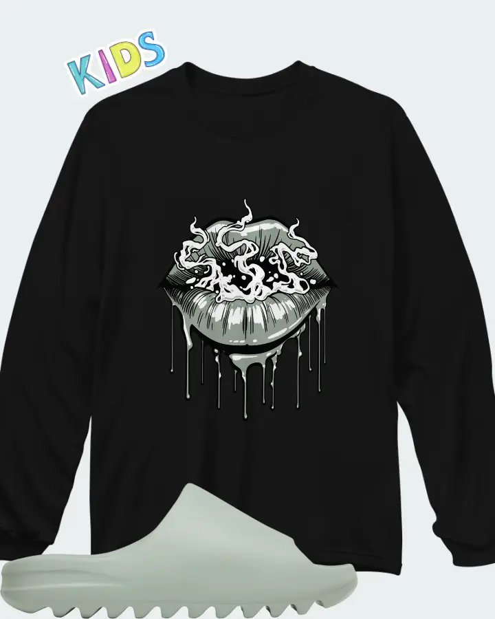 adidas YEEZY SLIDE Salt Matching Kid's Long Sleeve T-Shirt