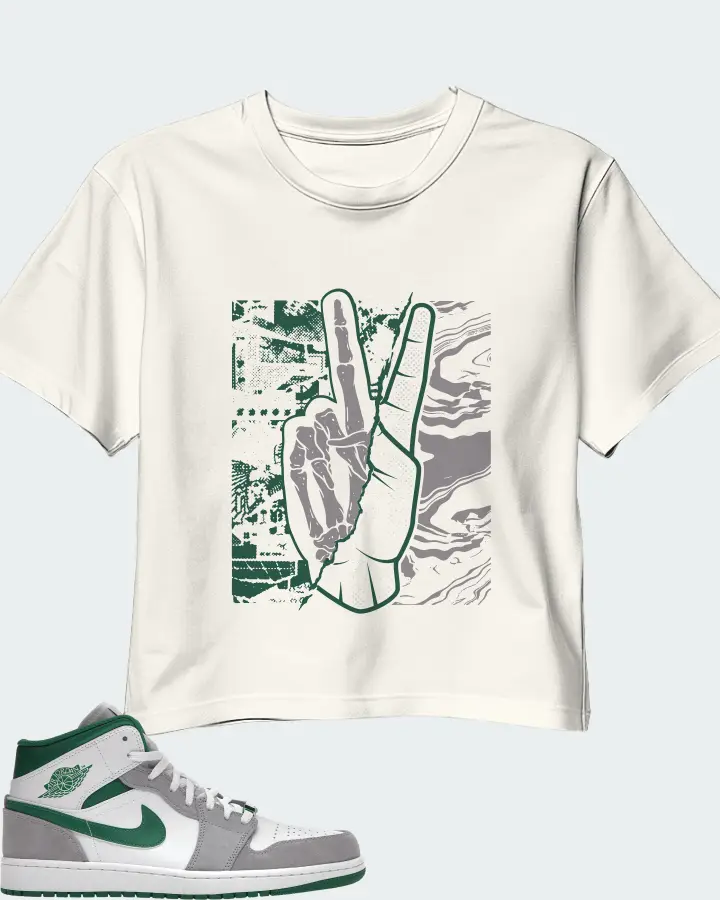 Jordan 1 Mid SE Sneaker Matching Ecru White Crop Top - Peace of mind