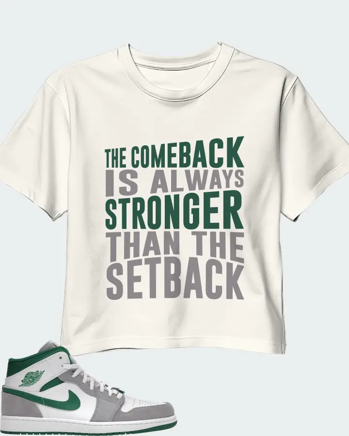 Jordan 1 Mid SE Sneaker Matching Ecru White Crop Top - The Comeback