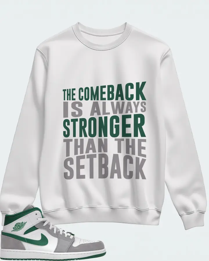 Jordan 1 Mid SE Sneaker Matching White Sweatshirt - The Comeback
