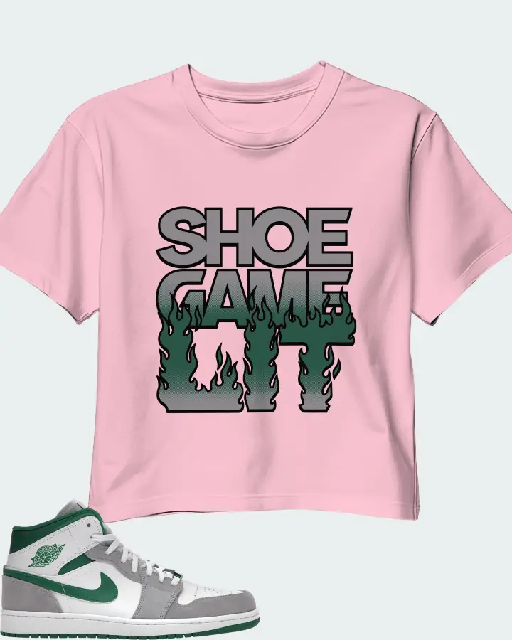Jordan 1 Mid SE Sneaker Matching Pink Crop Top - Shoe Game Lit Refreshed