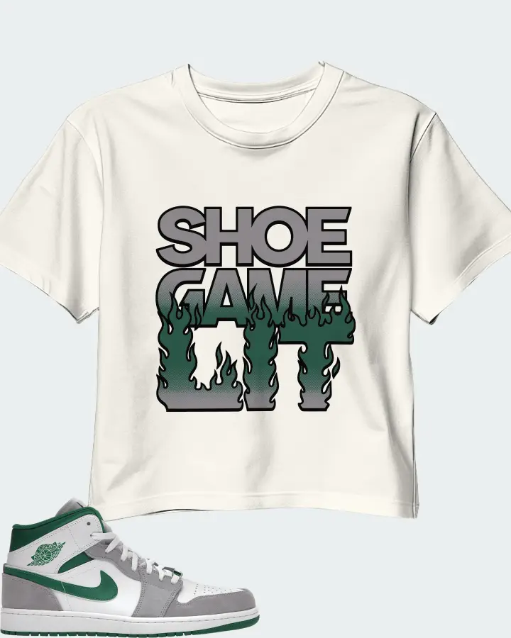 Jordan 1 Mid SE Sneaker Matching Ecru White Crop Top - Shoe Game Lit Refreshed