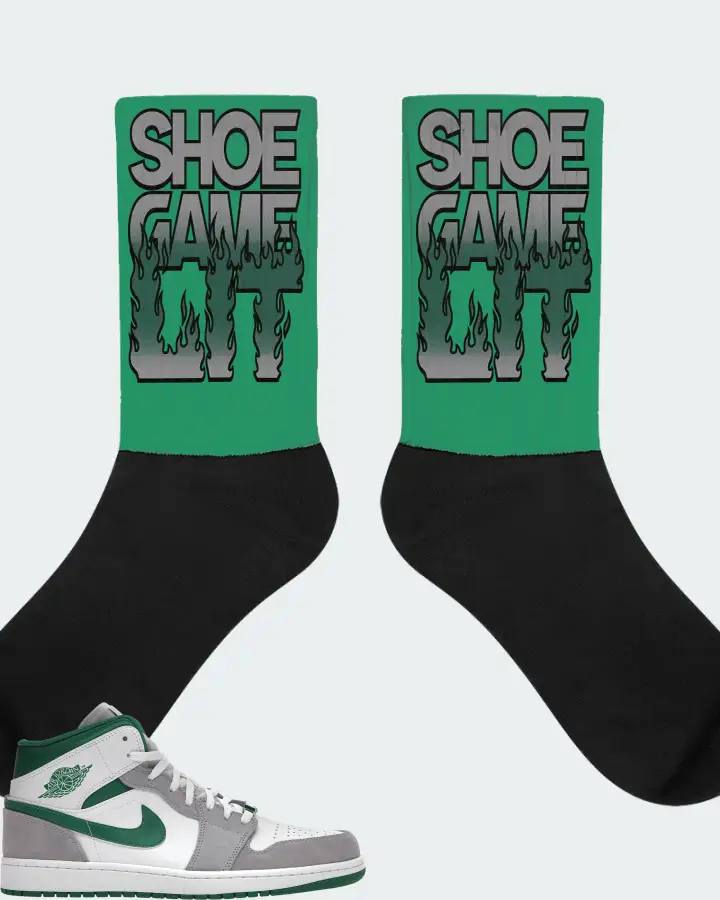 Jordan 1 Mid SE Sneaker Matching Kelly Green Socks - Shoe Game Lit Refreshed