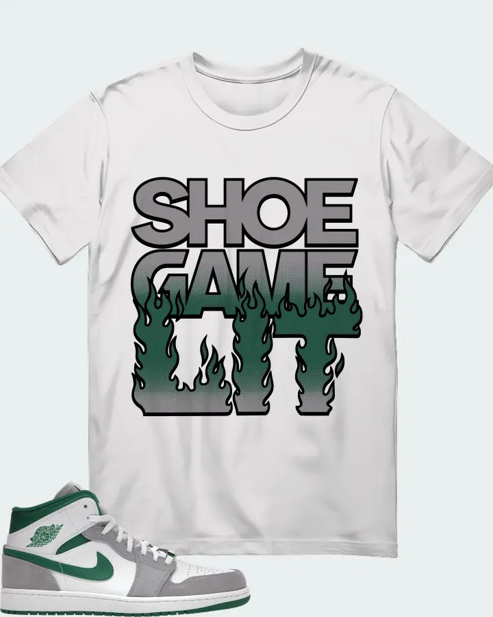 Jordan 1 Mid SE Sneaker Matching White T-Shirt - Shoe Game Lit Refreshed