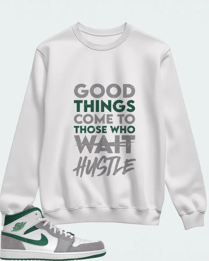 Jordan 1 Mid SE Sneaker Matching White Sweatshirt - Good Things Come