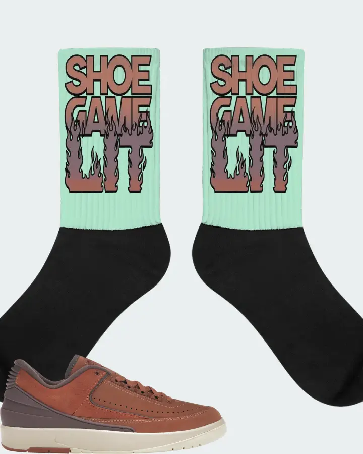 Jordan 2 Retro Low Sneaker Matching Mint Socks - Shoe Game Lit Refreshed