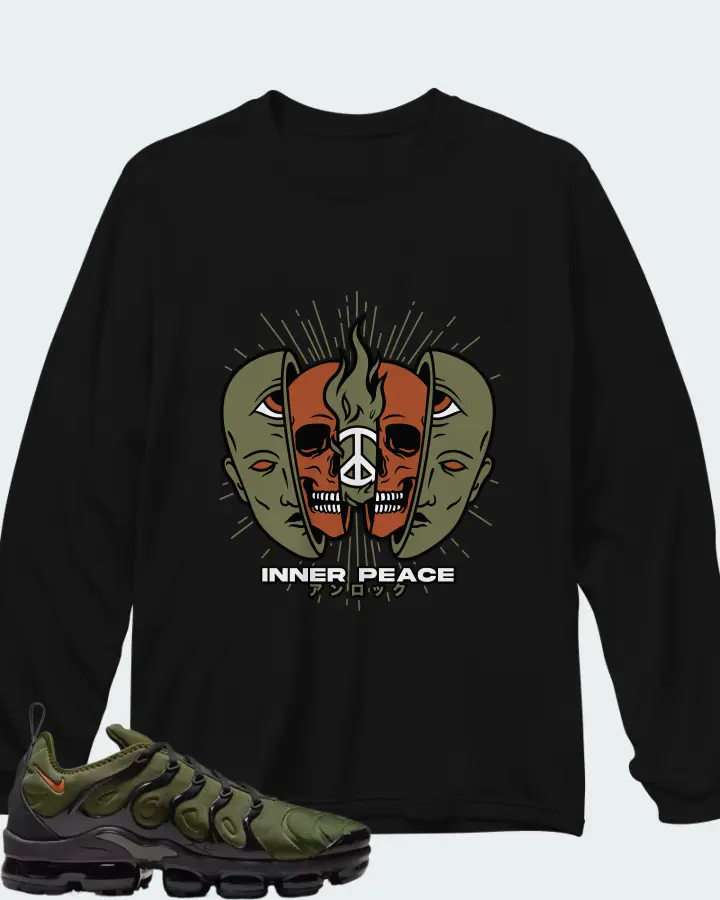 Nike Air VaporMax Plus Rough Green Dark Russet Matching Long Sleeve T-Shirt
