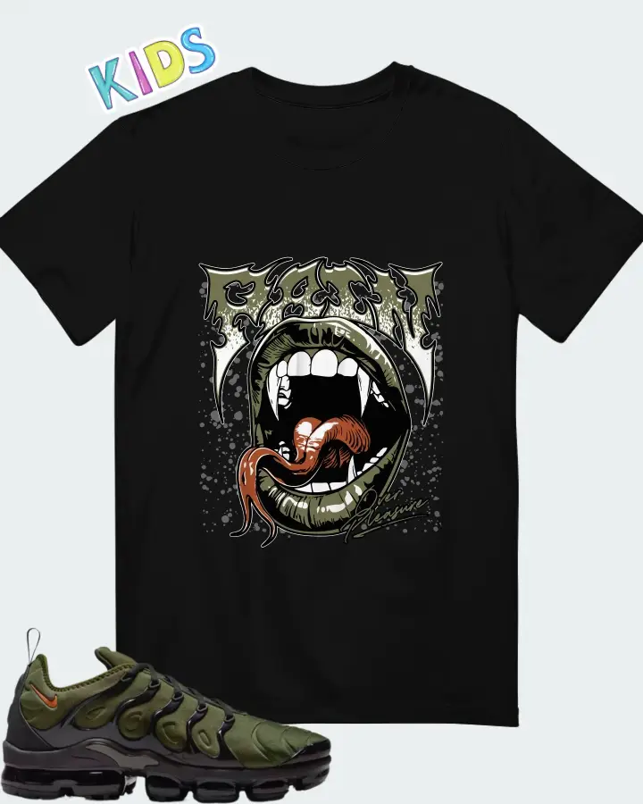 Nike Air VaporMax Plus Rough Green Dark Russet Matching Kid's T-Shirt