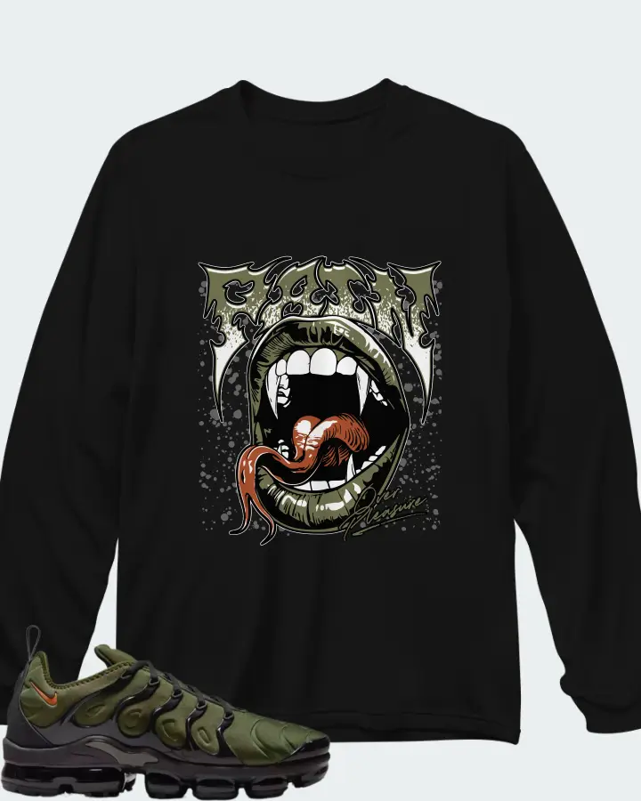 Nike Air VaporMax Plus Rough Green Dark Russet Matching Long Sleeve T-Shirt