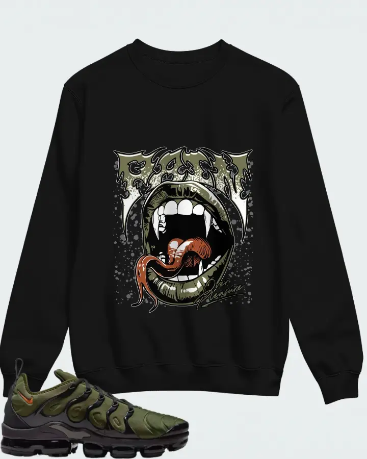 Nike Air VaporMax Plus Rough Green Dark Russet Matching Sweatshirt