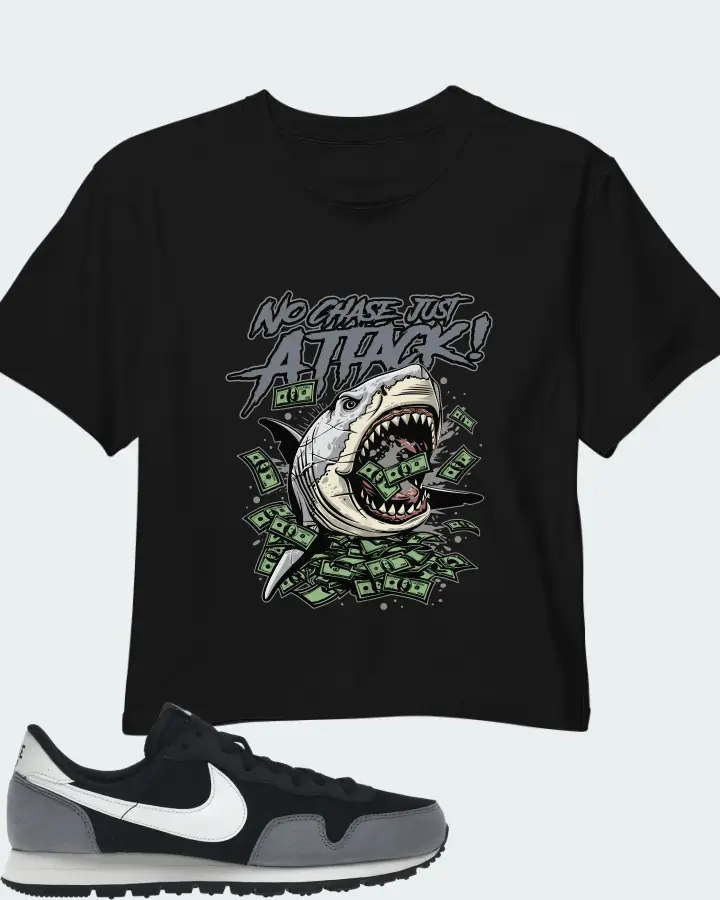 Nike Air Pegasus 83 PRM Black Cool Grey Matching Crop Top