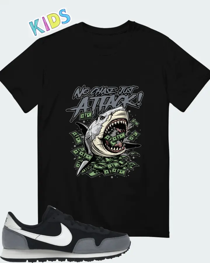 Nike Air Pegasus 83 PRM Black Cool Grey Matching Kid's T-Shirt