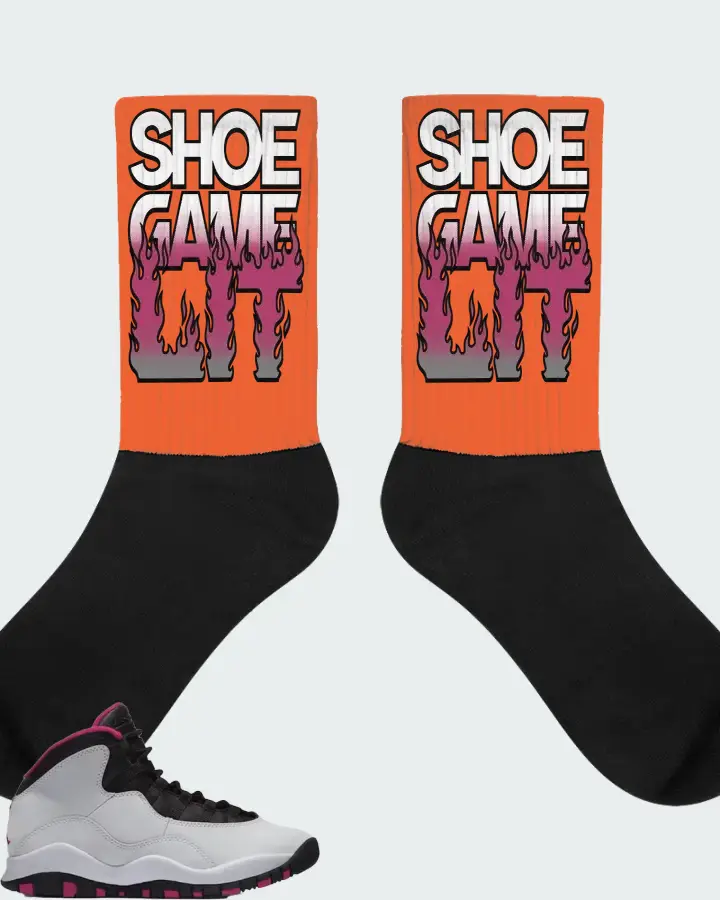 Jordan 10 Retro Sneaker Matching Socks - Shoe Game Lit Refreshed