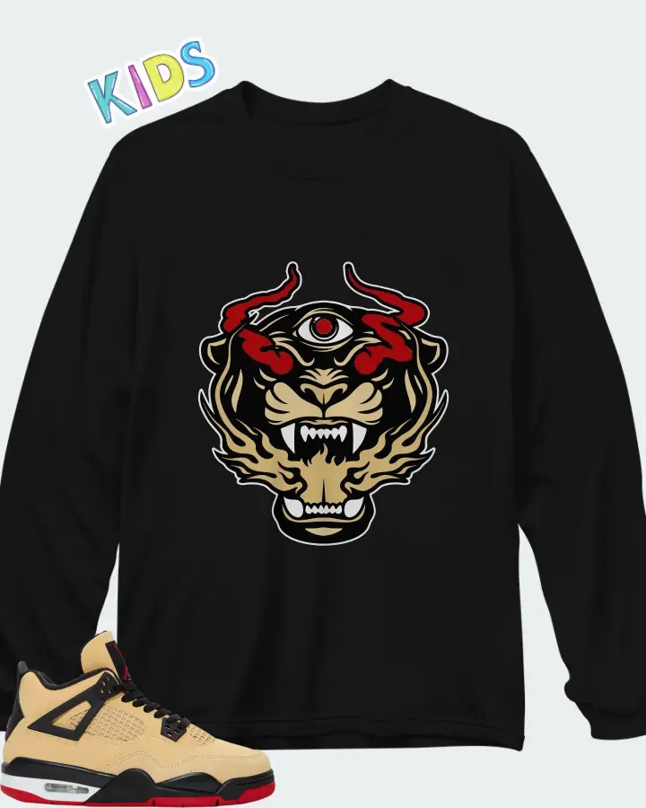 Air Jordan 4 Retro GS Pizza  Matching Kid's Long Sleeve T-Shirt