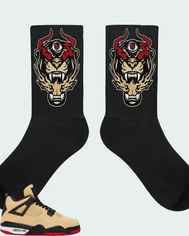 Air Jordan 4 Retro GS Pizza  Matching Socks