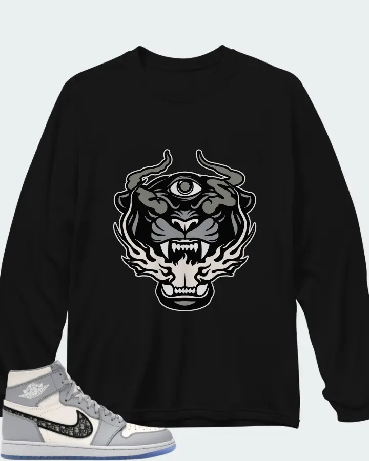 Air Jordan 1 High 85 Wings Wolf Grey Matching Long Sleeve T-Shirt