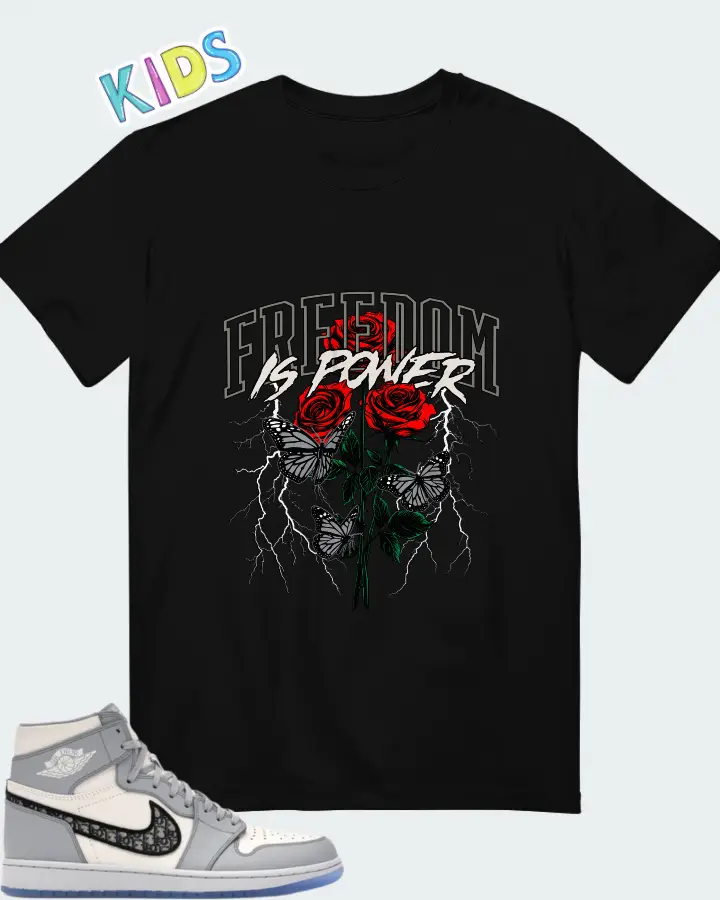 Air Jordan 1 High 85 Wings Wolf Grey Matching Kid's T-Shirt