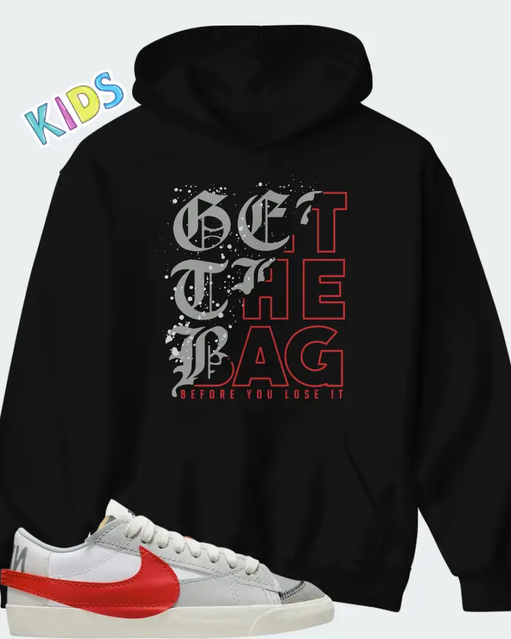Nike Blazer Low 77 Jumbo White Photon Dust Light Smoke Grey University Red Matching Kid's Hoodie