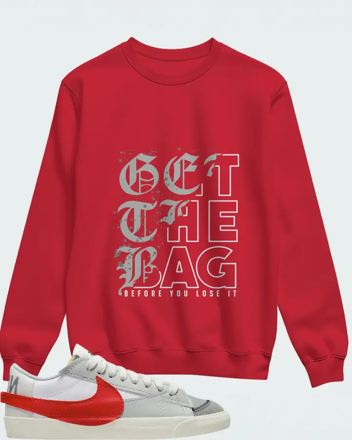 Nike Blazer Low 77 Jumbo White Photon Dust Light Smoke Grey University Red Matching Sweatshirt