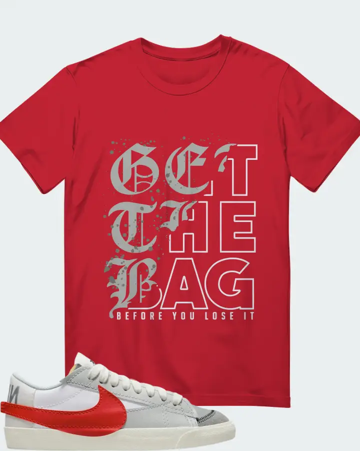 Nike Blazer Low 77 Jumbo White Photon Dust Light Smoke Grey University Red Matching T-Shirt