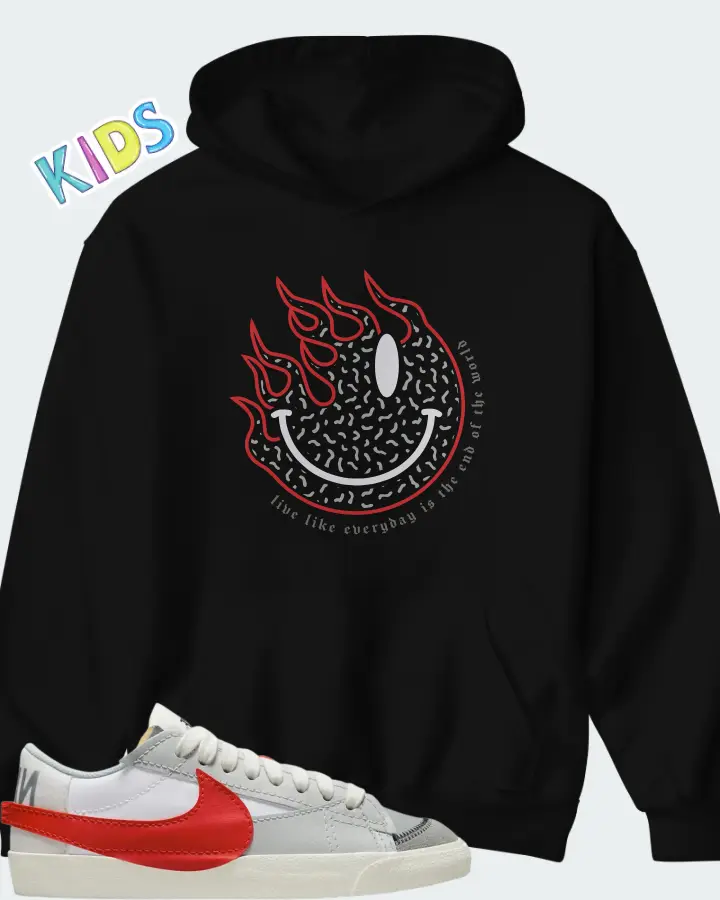 Nike Blazer Low 77 Jumbo White Photon Dust Light Smoke Grey University Red Matching Kid's Hoodie