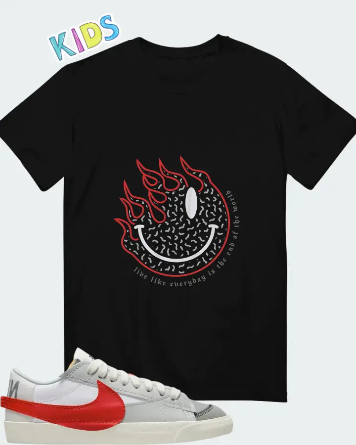 Nike Blazer Low 77 Jumbo White Photon Dust Light Smoke Grey University Red Matching Kid's T-Shirt